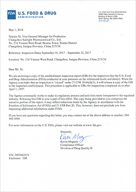 Audited by the US FDA